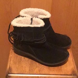 UGG Black Suede Ankle Boots
